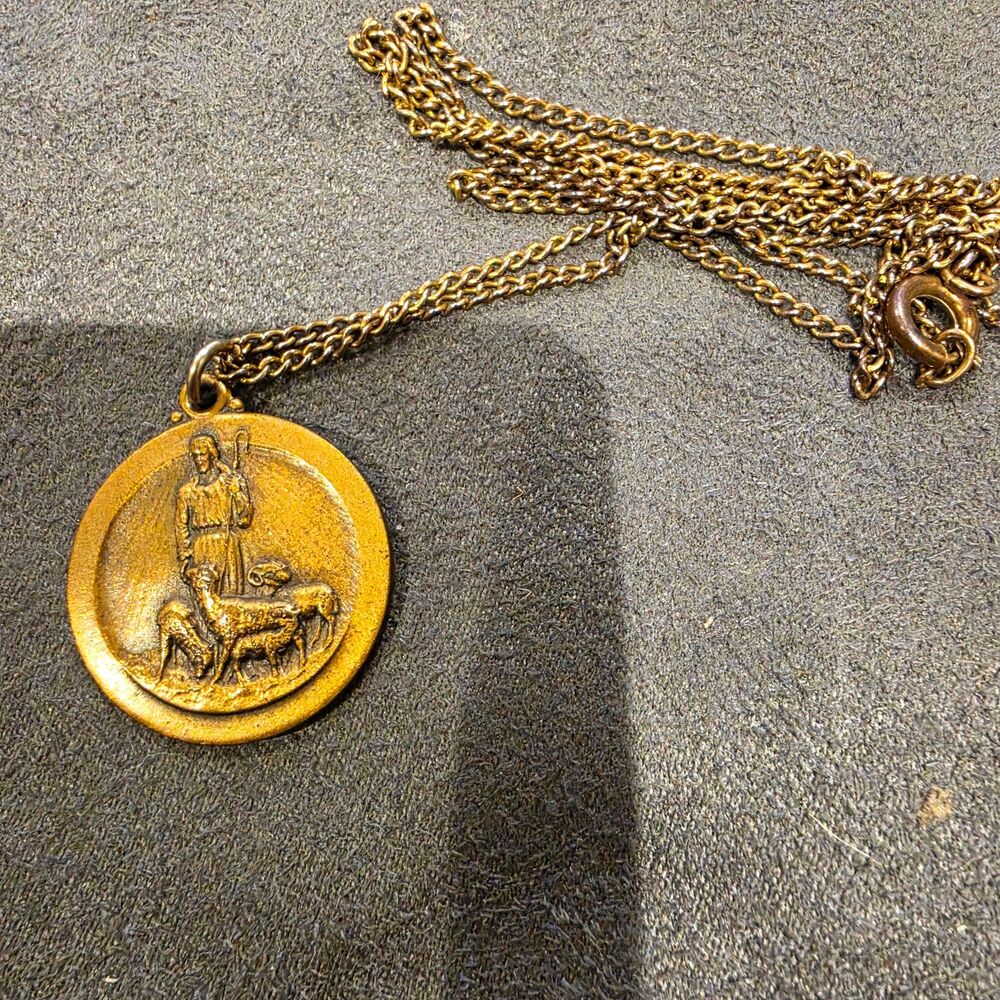 Vntg Robert Schuller Possibility Thinkers Creed Good Shepherd Necklace 21", 1"M